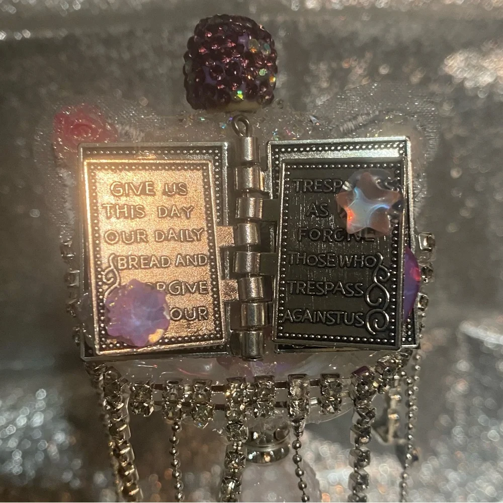 The Lord’s Prayer Purple Rhinestone Pen with Pen Extender